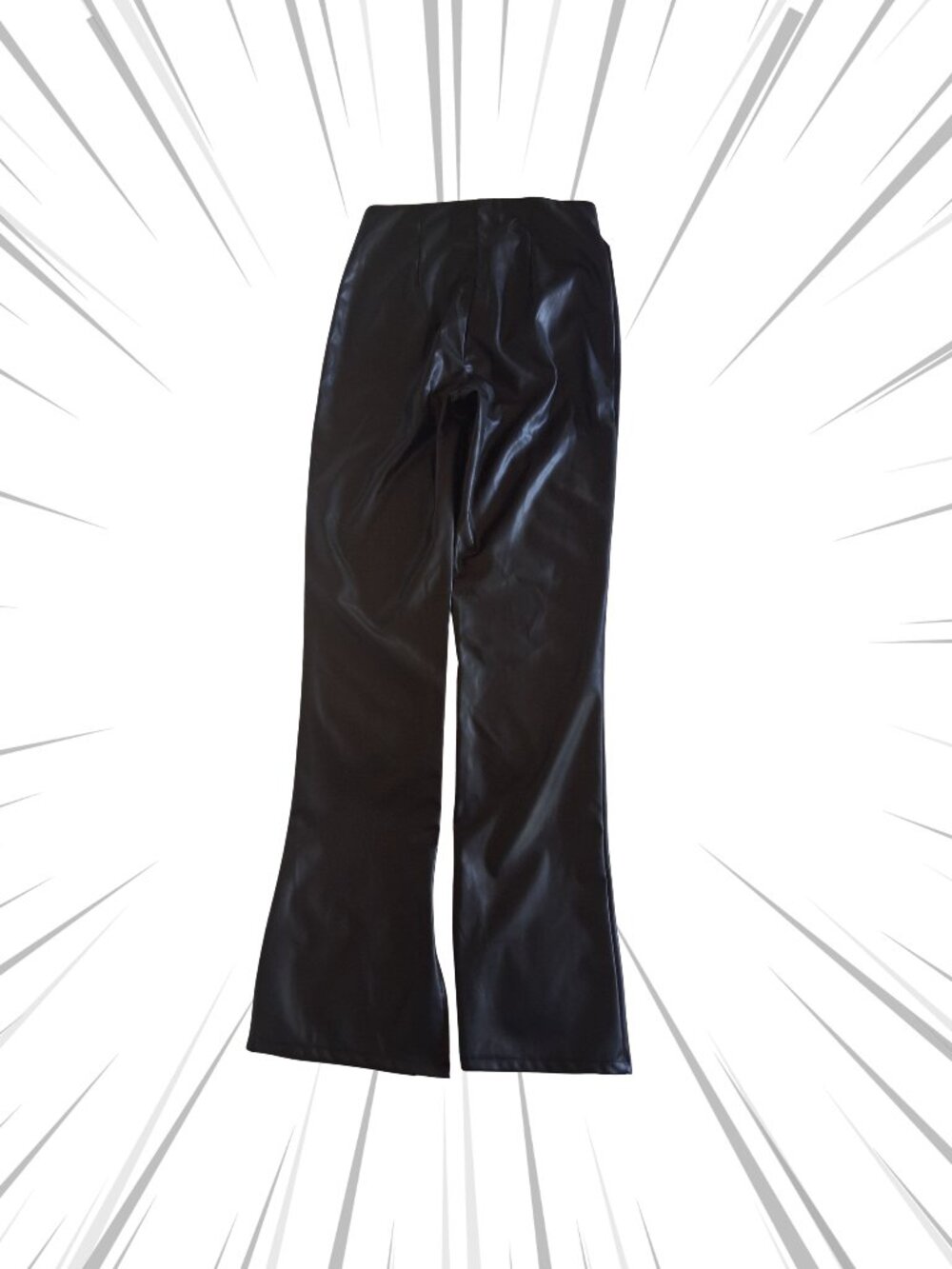 Divided by H&M Vegan Leather Black Size Small Flared Slit Pants NWT Goth